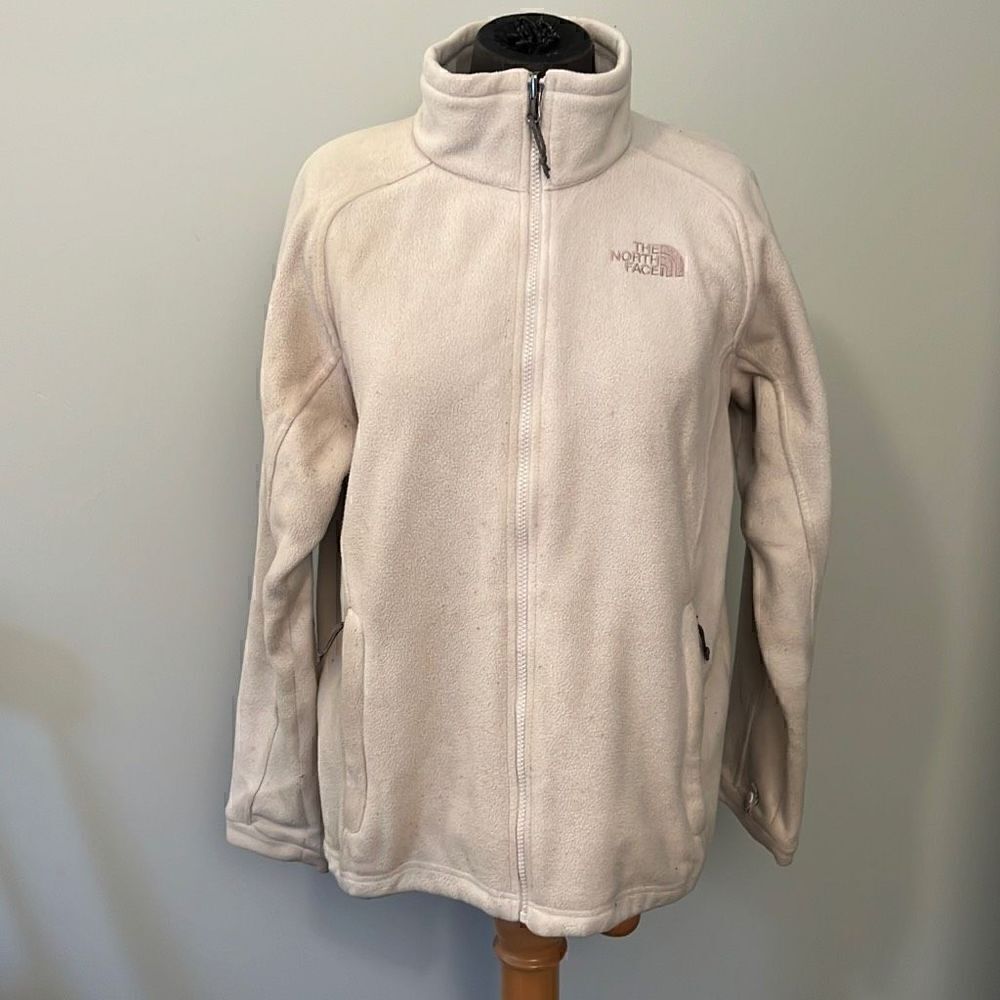 The North Face Women's Zip Up Fleece Jacket In Cream